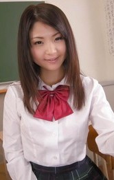 Hot Japanese Schoolgirl Porn Videos - Kanna Harumi busty eats cum and plays with vibrators at school